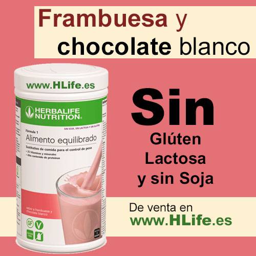 BATIDO Fórmula 1 Frambuesa y Chocolate Blanco(550 gr.) SIN Gluten