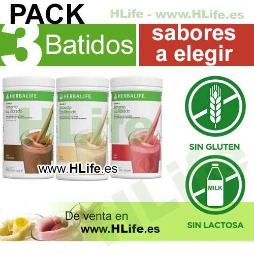 Pack 3 Batidos Herbalife baratos (550gr. unidad)